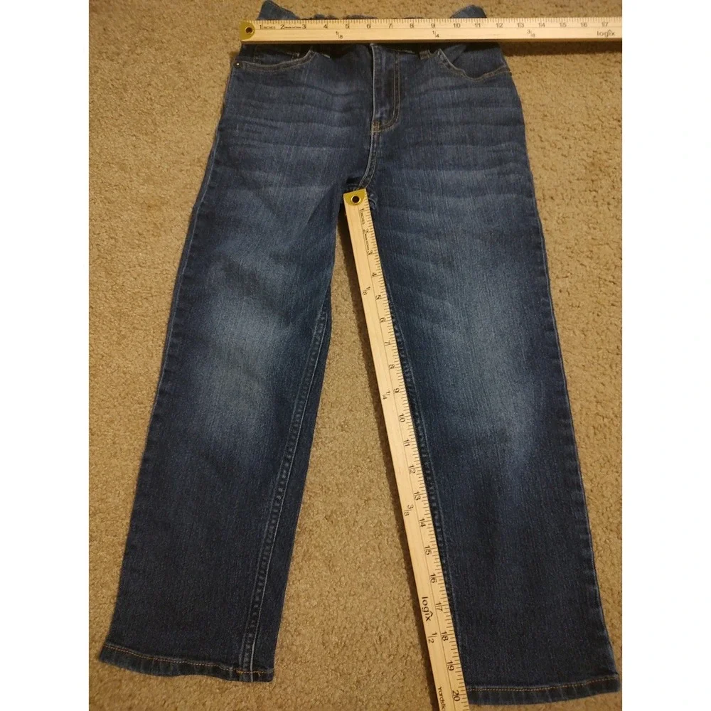 Kids Blue Wash‎ Denim Jeans Elastic Waist Straight Leg Pants Size 10